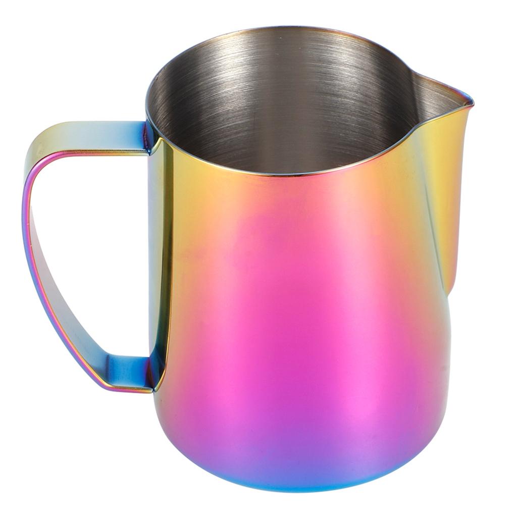 Coffee Cup 304 Stainless Steel Milk Frothing Pitcher Mug with Handle for Latte ArtColorful Purple 600ml