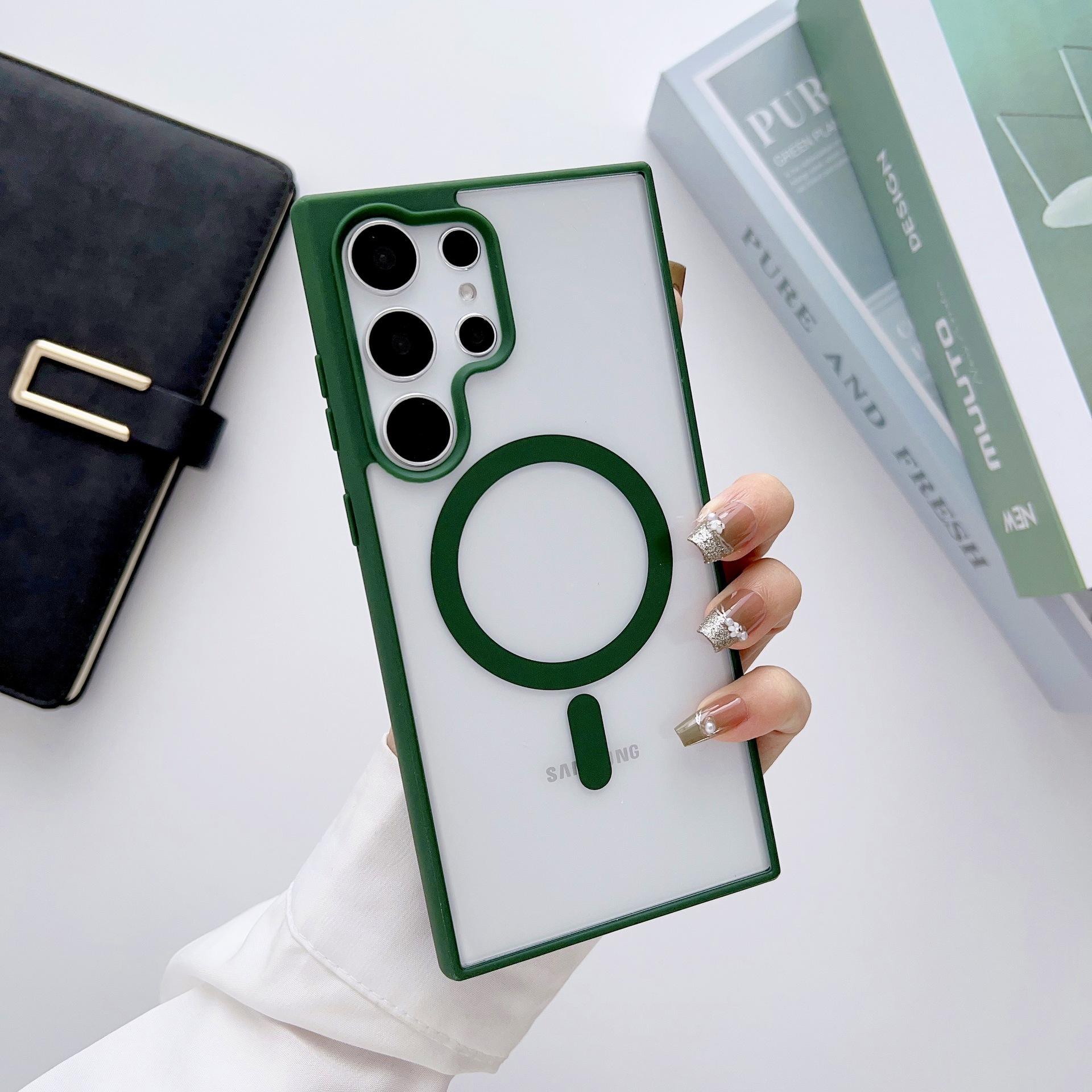 

Suitable for Samsung S25Edge Mobile Phone Case MagSafe Magnetic Absorbing S24Ultra Skin Feeling S23 Transparent A55 Protective Case Samsung S25 Edge