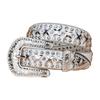 Vintage Belt for Women Casual Pin Buckle Cowgirl PU Belt Rhinestone Wide Belt for Jeans Pants Female Y2K Decorative Belt