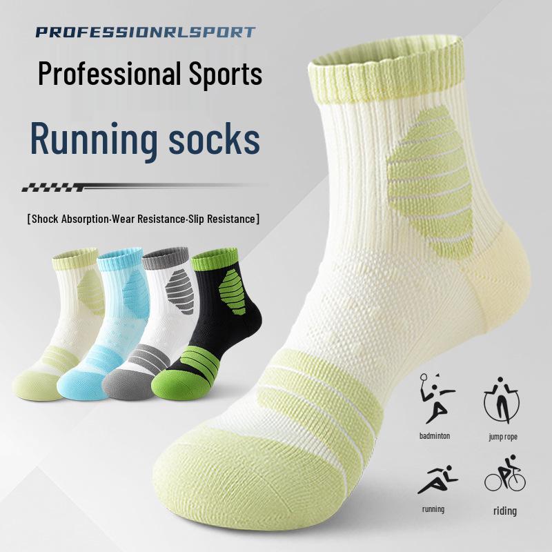 Men's & Women's Mid-Calf Terry Bottom Athletic Socks - Thick, Plus Size, Perfect for Badminton, Basketball, Fitness & More