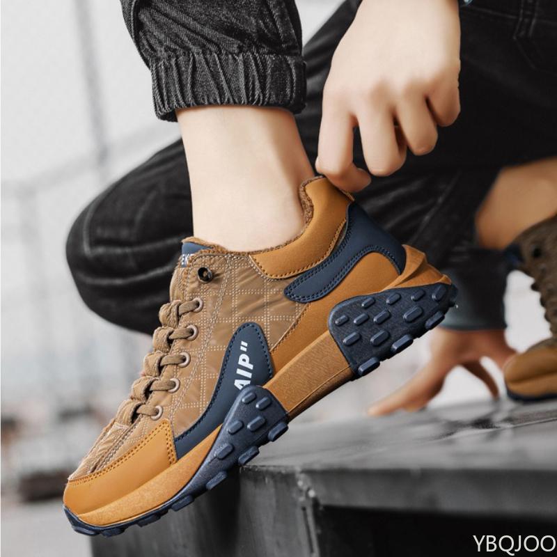Fashion Men's Shoes Winter with Cotton Insulation New Versatile Thick Soled Sports Board Shoes Men's Casual Simple Trendy Shoes