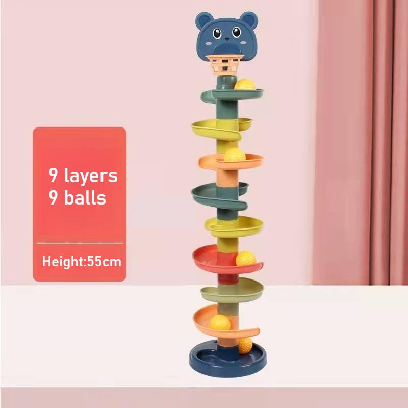 Creative Rotating Track Rolling Children's Baby Educational Toys Spinning Sliding Ball Tower Stacking