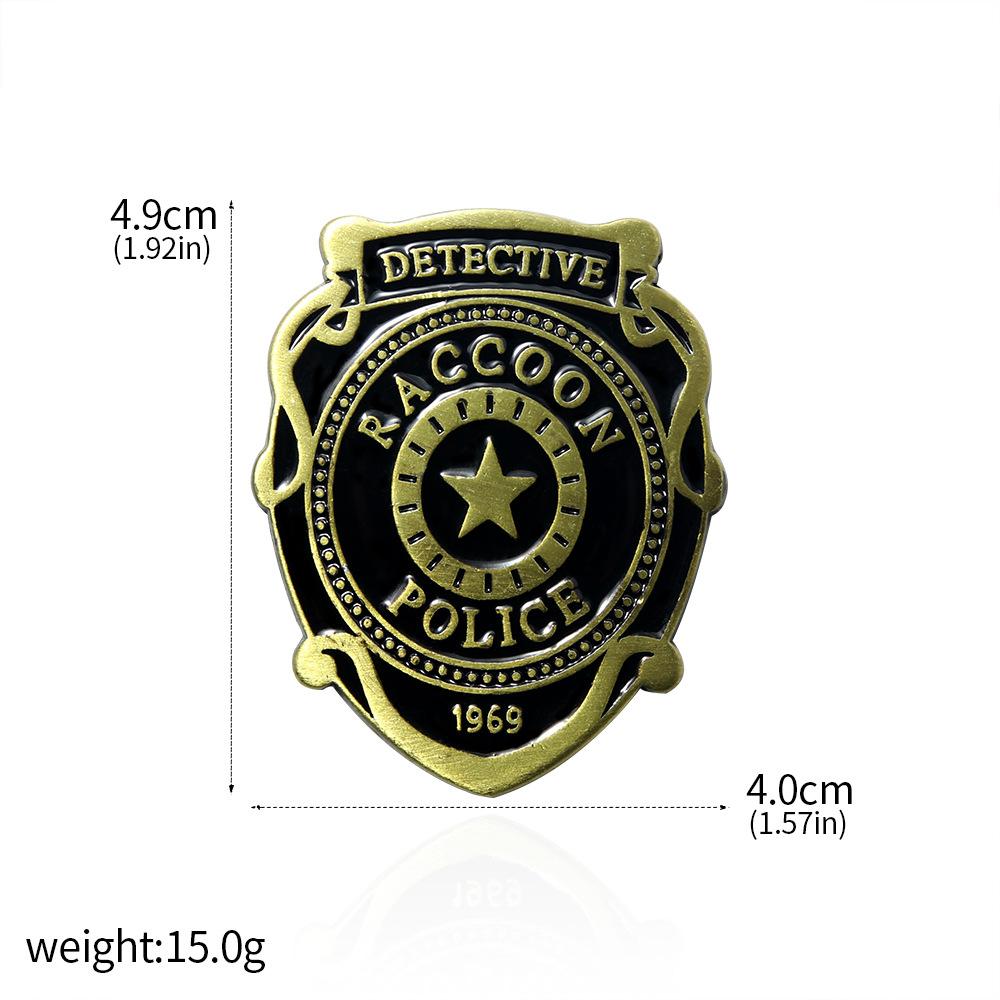 Movie Resident Evil Brooch Movie Props Raccoon City Police Detective Badge Key For Women Men Fans Jewelry Accessories Gifts