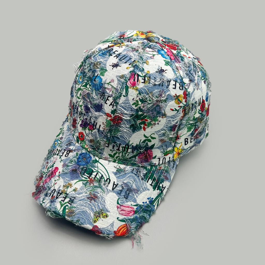 Personalized hardtop flower letter baseball cap women's sunshade personalized print outdoor leisure cap