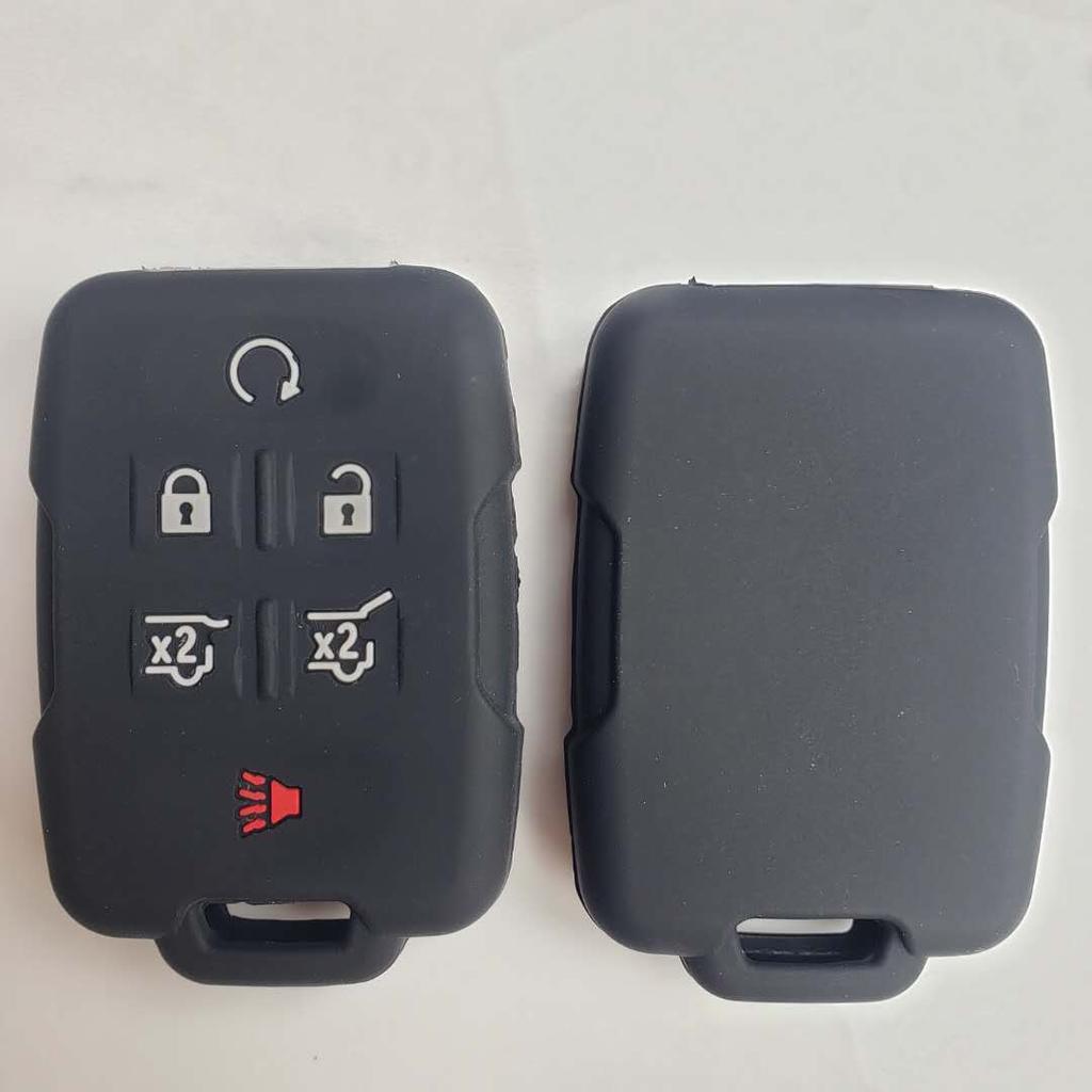 Silicone Key Cover Case Keyless Protector Fob Remote Wallet For Gmc Yukon Sierra 1500 Chevrolet Suburban Tahoe 5 Buttons