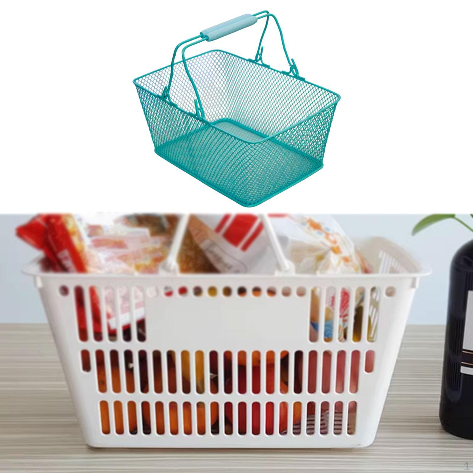 

Корзина многофункциональная металлическая практичная портативная с ручками для супермаркета