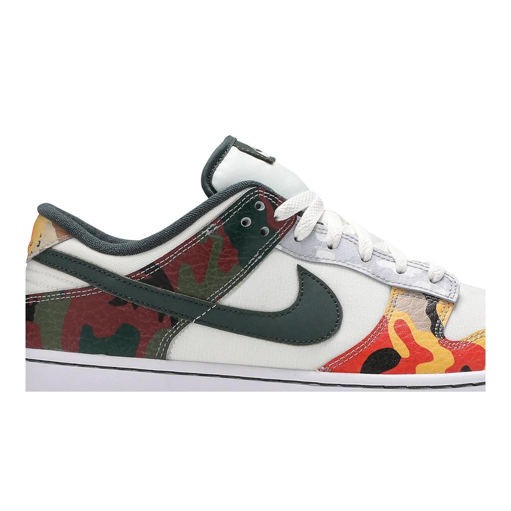 Nike Dunk Low SE 'Sail Multi-Camo' (Unisex) Sail / Vintage Green / Total Orange / White Skate Shoes DH0957 100