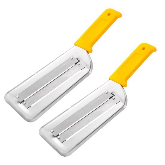 2Pcs Onion Slicer Stainless Steel Cabbage Shredder Safe Grip Vegetable Slicer for Sugarcane Potatoes Coleslaw