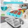 Ztomine Silicone Freezer Tray with Lid - Silicone Freezer Food Mold - Large Ice Cube Tray Silicone Freezer Containers for Freezing and Preserving Soup