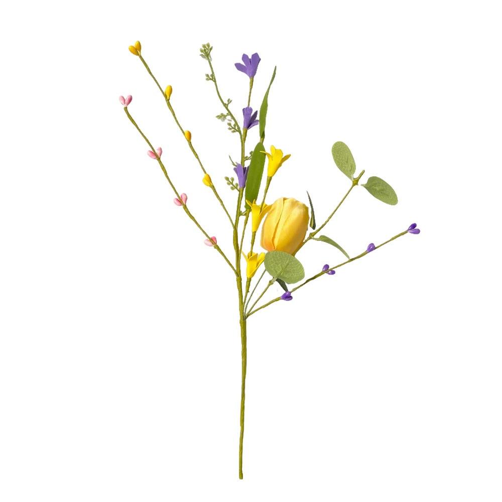 Spring Floral Arrangement Lightweight Simulated Tulip Flowers Home Party Decoration Easy To Match Easter Egg Branch Decoration