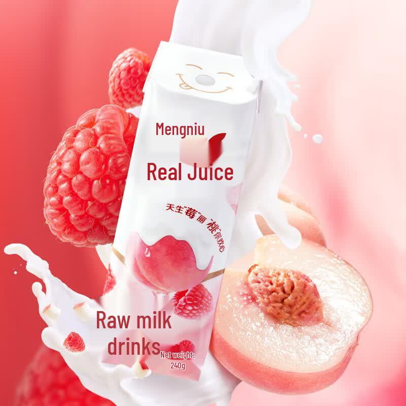 Mengniu Real Fruit Granules Milk Drink Peach Raspberry