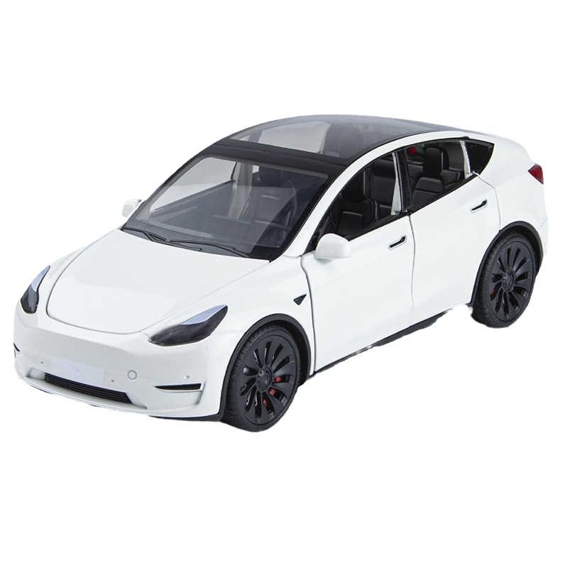 XLG1:24 Tesla Model Y Alloy Car Simulation Sedan Ornament Toy for Children.