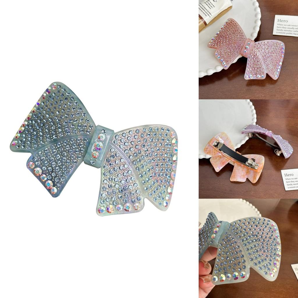 Trendy Rhinestone Bow Knot Acetate Hair Clip High-end Hair Accessory For Women