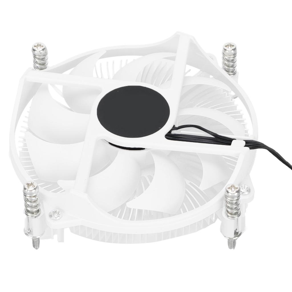 CPU Cooler UltraThin AllAluminum Heat Sink Low Sound White Fan Radiator for Intel 115 Series