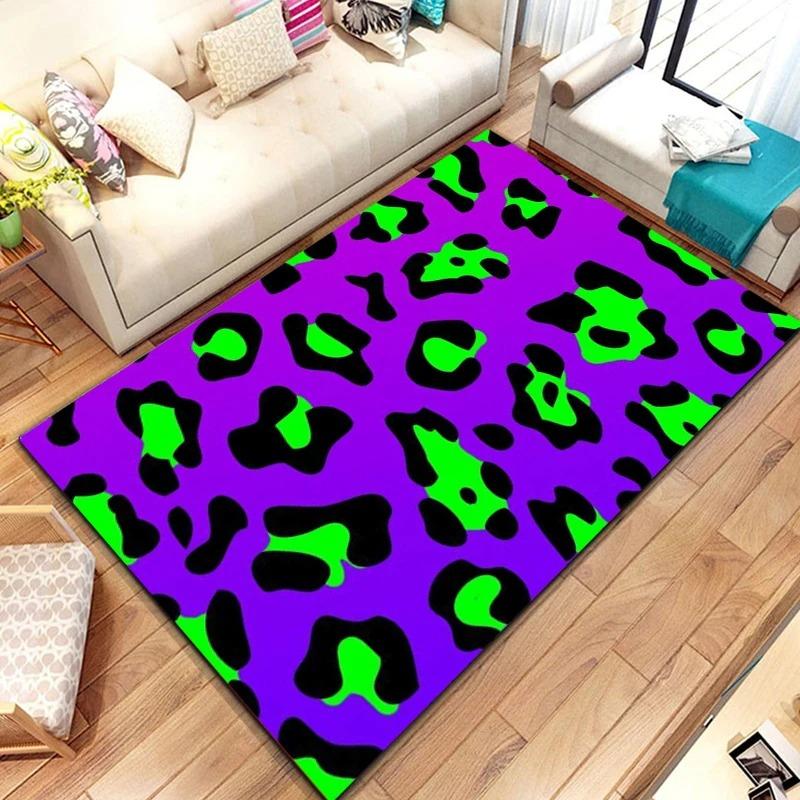 Leopard Print Carpet Mat Rug Gold Black Animal Pattern Fashion Modern Wildlife Home Decoration Floor Mat Home Carpet Rugs