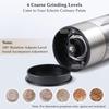 Electric Pepper Mill, USB Rechargeable Automatic Salt and Pepper Grinder - Adjustable Coarseness, LED Light, Refillable (Set of 2, Stainless Steel)