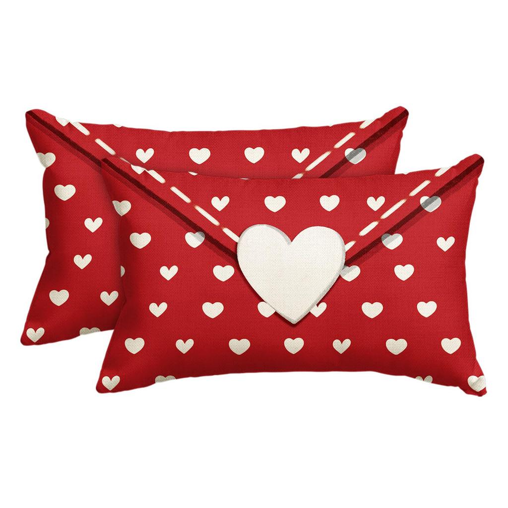 Envelope Decorative Cushion Cover Set of 2 Throw Pillow Covers Anniversary Wedding Valentines Day for Sofa Couch Bed Livingroom