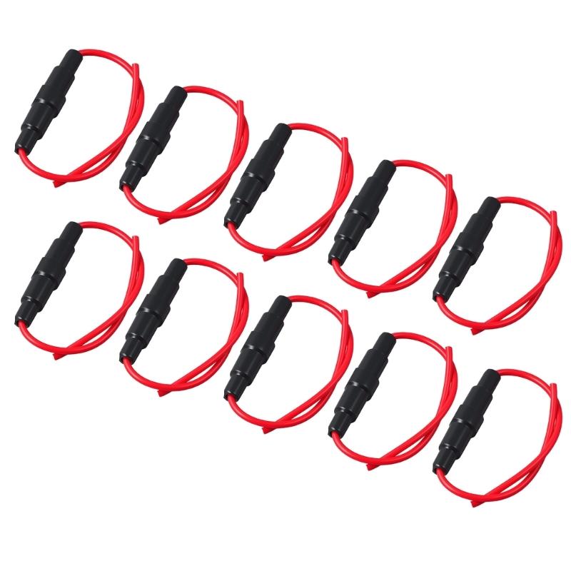 

Pack of 10 Glass Fuse Holders ABS & Brass Fuse Tube Socket Universal Glass Fuse Holders Simple Operate for Inspection 5X20mm