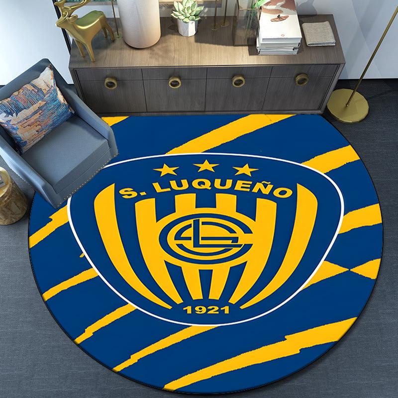 Luqueno Club Emblem Round Rug for Livingroom,Bedroom, Palyroom, Chair Rug, Area rug, Circle Carpet, Large Size Fan Christmas gift