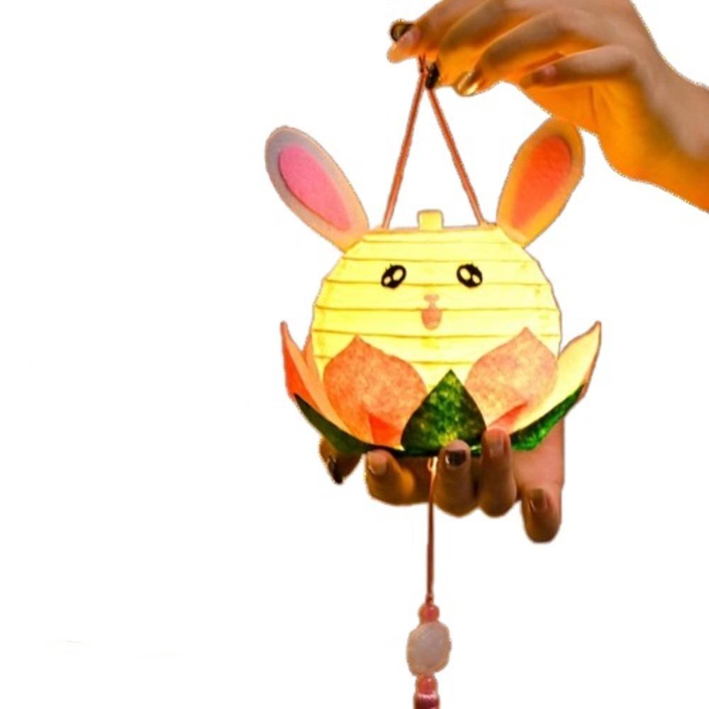 DIY Material Package Lotus Flower Lanterns Glowing Rabbit Lotus Lantern  Hanfu Props