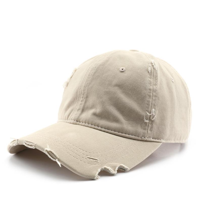 Herren Basecap Trendige Persönlichkeit Gewaschen Ausgefranste Mütze für Damen Outdoor Sonnenschutzmütze