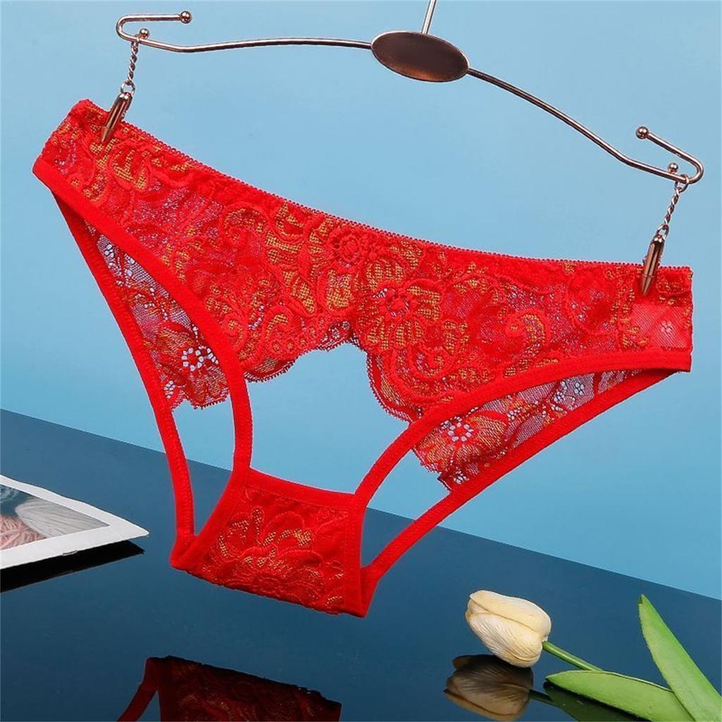 Sexy Hollow Out Lace Underwear Women Low Waist Hipster Floral Embroidered Panties Sheer Thin Briefs