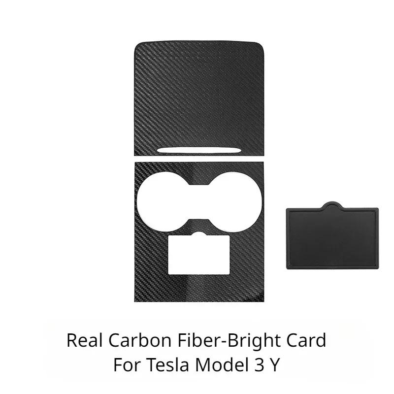 Center Console Cover For Tesla Model 3 Y Real Carbon Fiber Central Control Armrest Panel Trim Car Interior Accessories 2025-2025