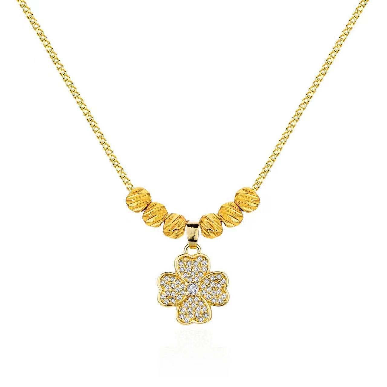 

Ожерелье Lucky Clover, женская мода, легкая, роскошная, премиум-класса, переводная бисерная подвеска в стиле ниши