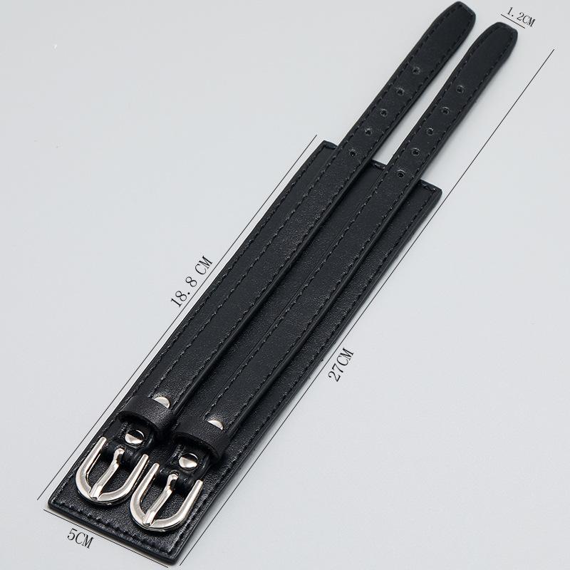 Bracciale Largo in Pelle Stile Punk Semplice a Doppio Strato per Uomo Donna Braccialetti Polsini Gioielli Vintage