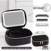 In Stock: Waterproof PU Makeup Bag with Light Design - Portable and Perfect for Travel