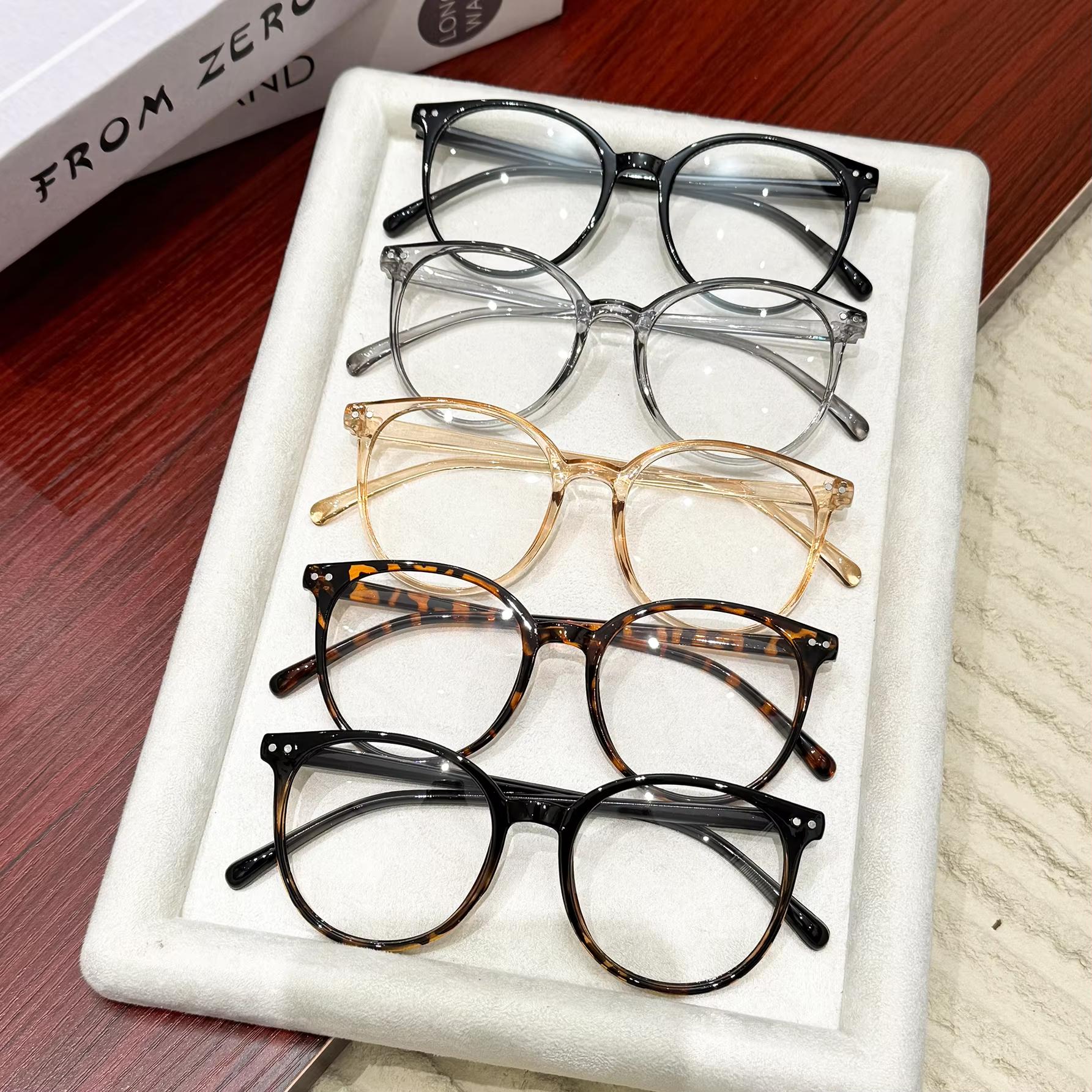 

5Pcs Retro Ultra-Light Round Frame Glasses for Men and Women, Multifunctional Fashion Flat Glasses