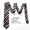 [Michiko London] Brand Necktie, 100% Silk, Jacquard Weave, Stripe (Pattern A: Gray)