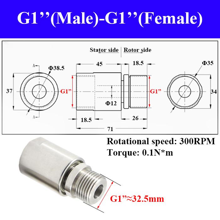 304 Stainless Steel Single Channel Connector 360° Rotating Universal Pneumatic Rotary Joint Male Thread Anti-Winding