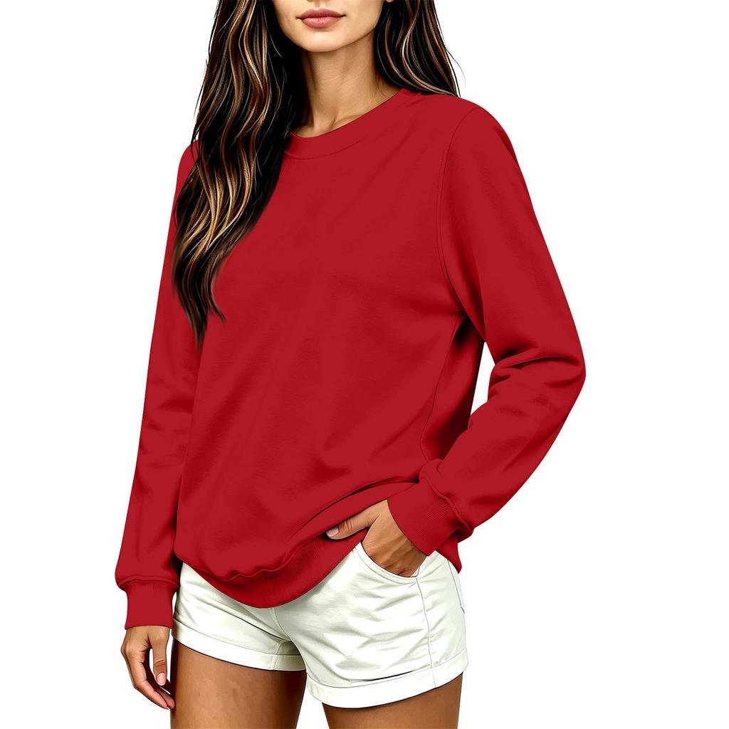 Damenmode Lässiger Langarm Bedruckter Rundhals-Sweatshirt