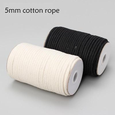 Black and White Multi-Strand DIY Hand-Woven Decorative Cotton Rope Tapestry/Binding/Tag Rope