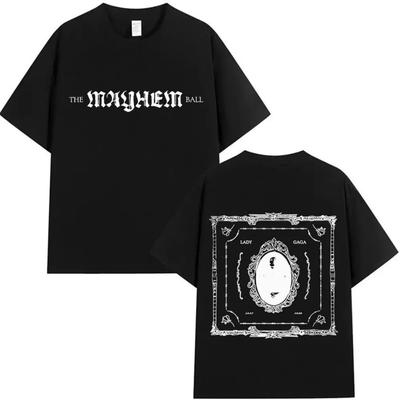 Lady Gaga The Mayhem Ball Tour 2025-2026 Album T-shirt Men Women Hip Hop Pop Music T-shirt Fashion Harajuku Y2K Short Sleeve Top