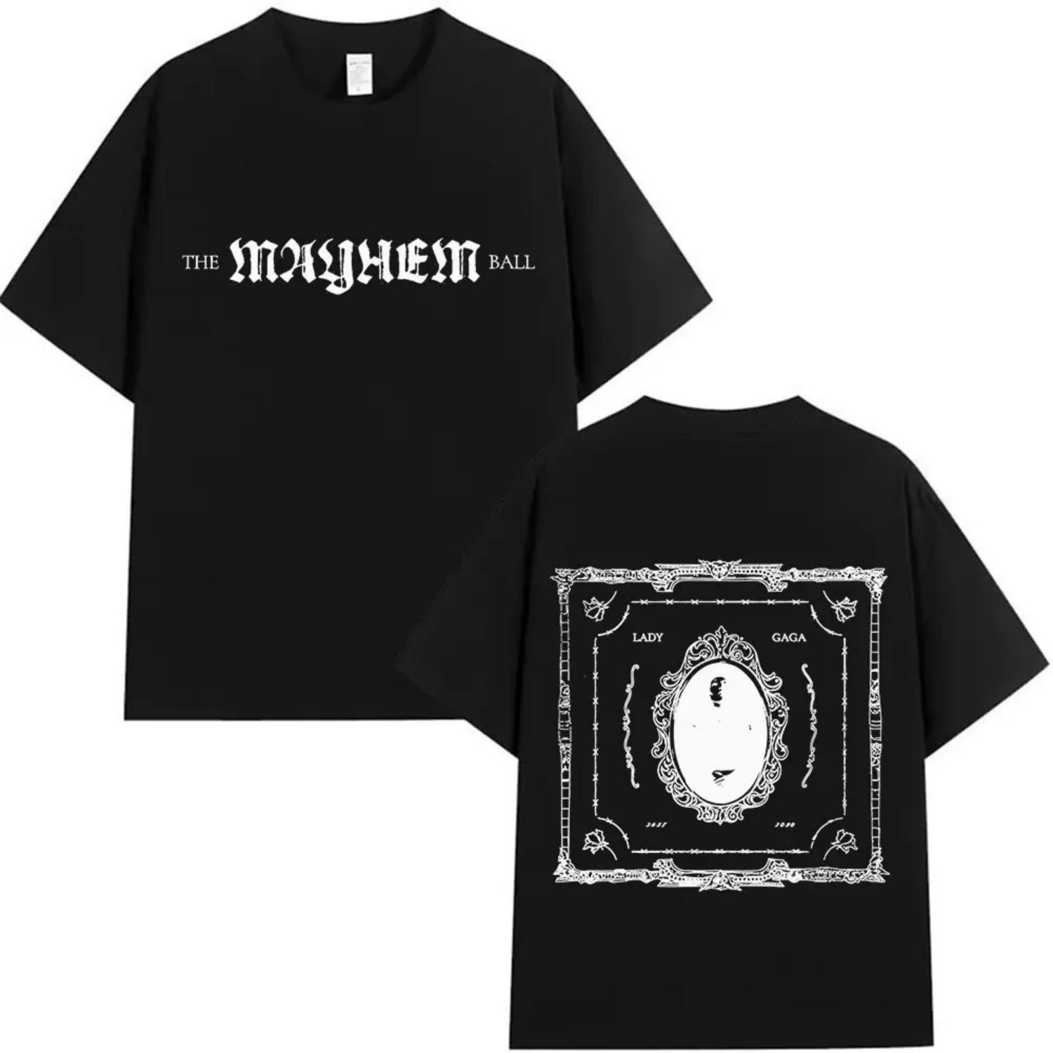 

Lady Gaga The Mayhem Ball Tour 2025-2026 Album T-shirt Men Women Hip Hop Pop Music T-shirt Fashion Harajuku Y2K Short Sleeve Top S разноцветный