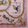 HERMES Carree90 scarf Plumes et Grelots Feather and bell pink silk Women Used