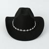 European and American men's and women's western cowboy top hats outing party jazz hat colored diamond bridal woolen hat