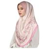 Breathable Eid Al-Fitr Long Floral Turban Adjustable Ethnic Style Printed Arab Lady Headscarf Elastic Long Hijab Head Wrap Daily