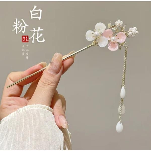 Horquilla de Flores de Lujo Ligero Para Mujer Estilo Chino Floral Mariposa Borla Palillo para el Cabello Elegante Joyería de Metal Horquilla Pinzas para el Cabello