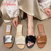 Fashion Aphixta Women Flat With Weave Design Slippers For Women Summer Beach Slides Flat Slippers Casual Shoes Woman 2025 Trend Shoes
