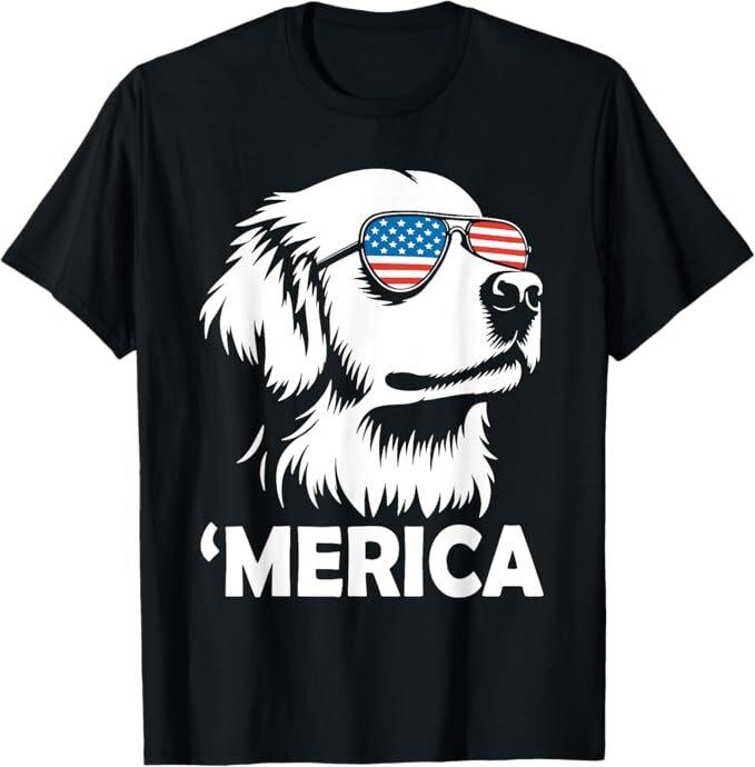 Golden Retriever 4th of July Merica T-Shirt