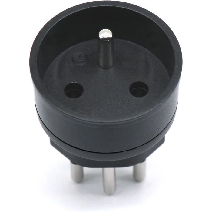 Adaptateur eu vers suisse/liechtenstein 2 broches de/fr/it/es connecteur à 3 broches - dentjet