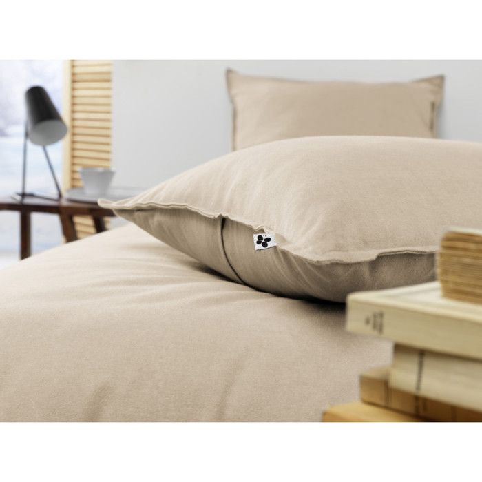 Taie d'oreiller toutes dimensions "Candice" Flanelle de Coton l'Effet Papillon - Candice Sable - Taie d'oreiller 50 x 70 cm volant p