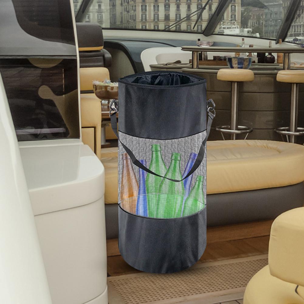 Boat Trash Can Reusable Trash Bag 600D Oxford Mesh Boat Garbage Can Boat Trash Container for Camping Fishing