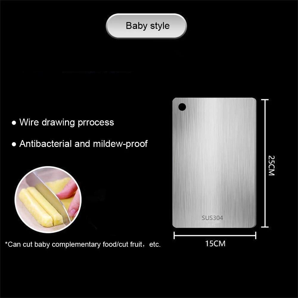 304 Stainless Steel Cutting Board Antibacterial and Mildew-proof Household Cutting Board Kitchen Kneading Dough Board