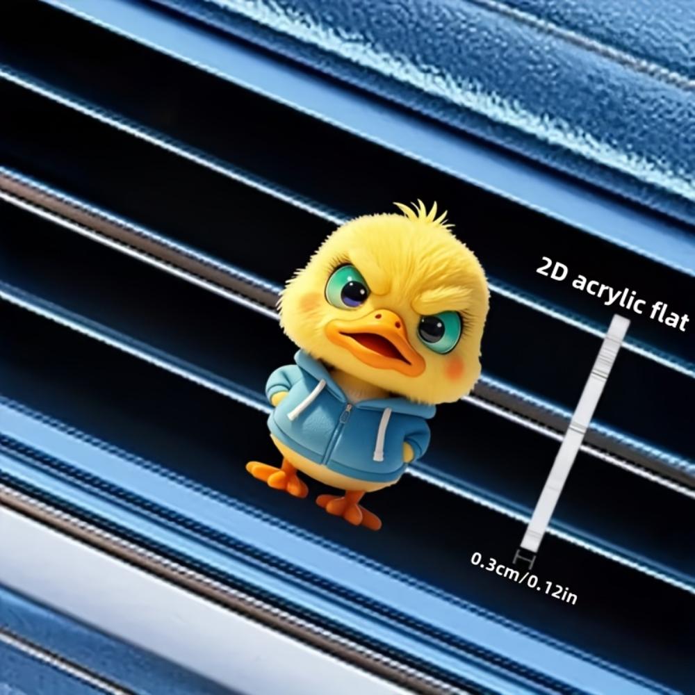 2D flat duck car vent clip decorative diffuser (fragrance not included), car interior decoration, aromatherapy clip, ideal for holiday gifts