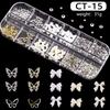 12-Grid Box Nail Art Resin Bow Streamer Ballet Alloy Butterfly Jewelry Diy Accessories