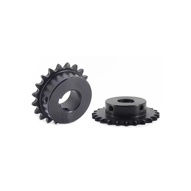 4-point 08B Sprocket Industrial Gear 22T-30Teeth 45 # Steel Inner Hole: 20-40mm Steel Blackened 08B High-frequency Quenching